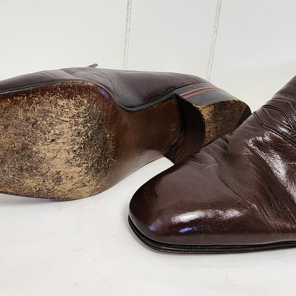 Bijan Beverly Hills shoes 8.5 men\'s brown leather loafers